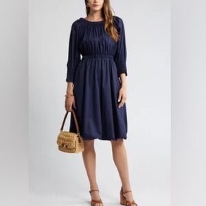 En Saison Navy Blue Midi Dress Small